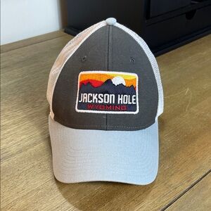 Jackson Hole Wyoming Trucker Hat - Gray and White